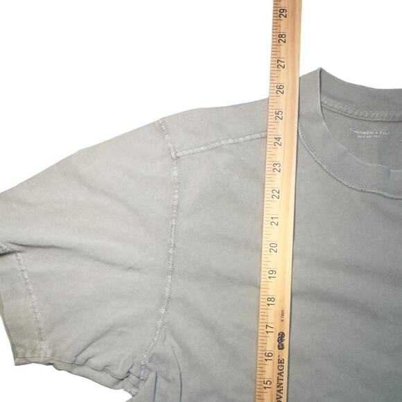 Abercrombie & Fitch Soft AF Tee – Faded Grey Pigment-Wash Minimal Basic - Picture 5 of 5